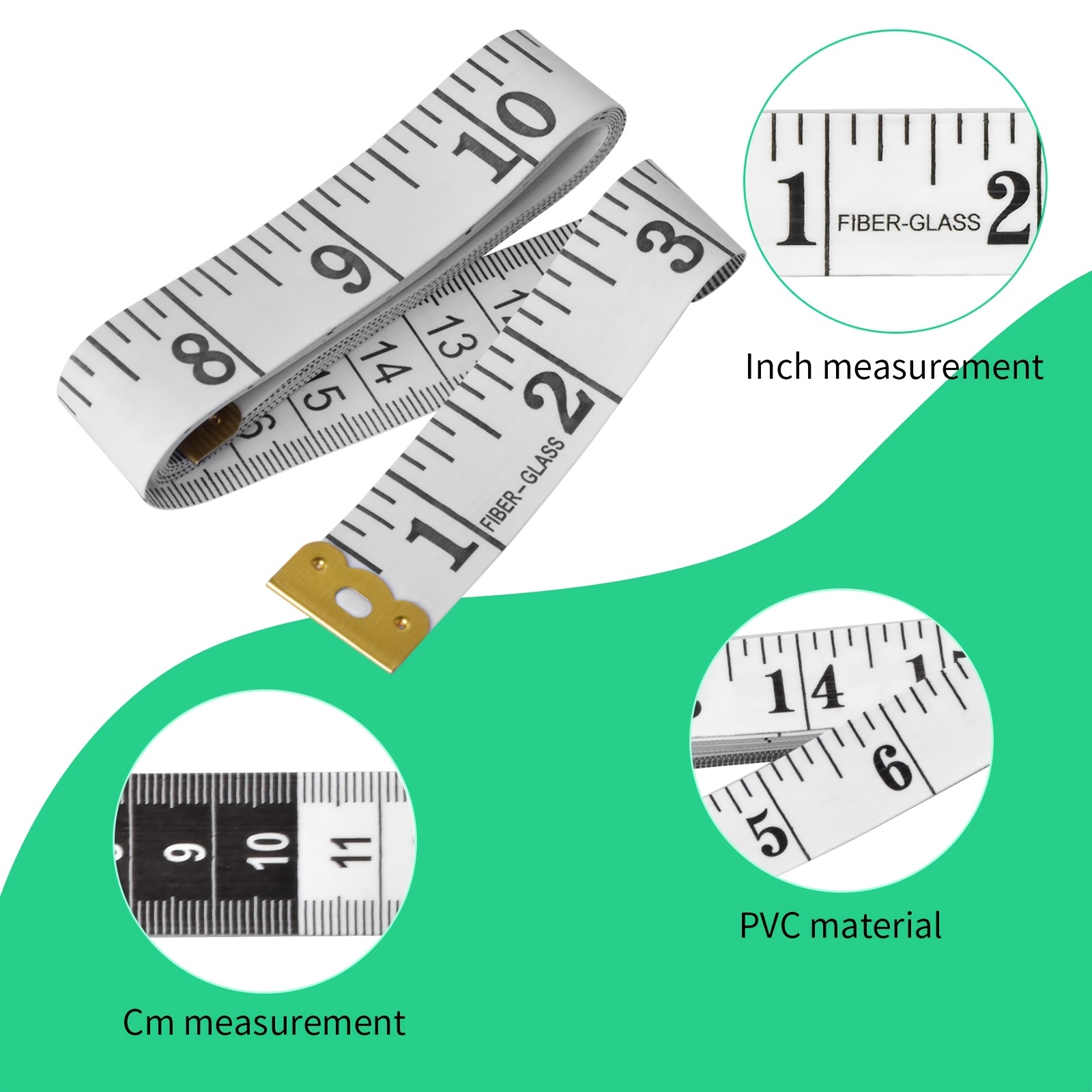 3pcs Soft Tape Measure, Body Measuring Ruler Sewing Tailor Tape Measure  Centimeter Meter Sewing Measuring Tape Soft Random Color 59.06inch