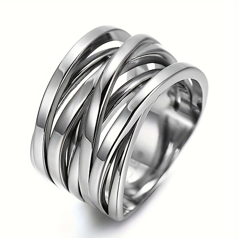 

Hip Hop Style Band Ring Multi Layer + Intertwine Design Suitable For Men And Women Silvery/ Golden/ Black Make Your Call