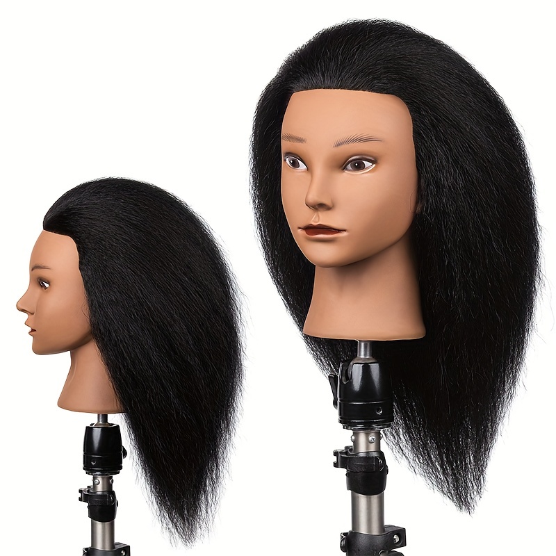 Mannequin Head 100% Human Hair Afro Mannequin Head 18” - Temu