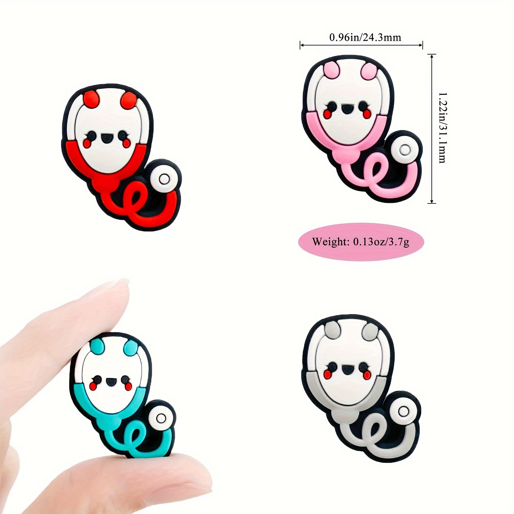 Heart Stethoscope Silicone Beads Bulk Focal Characters - Temu