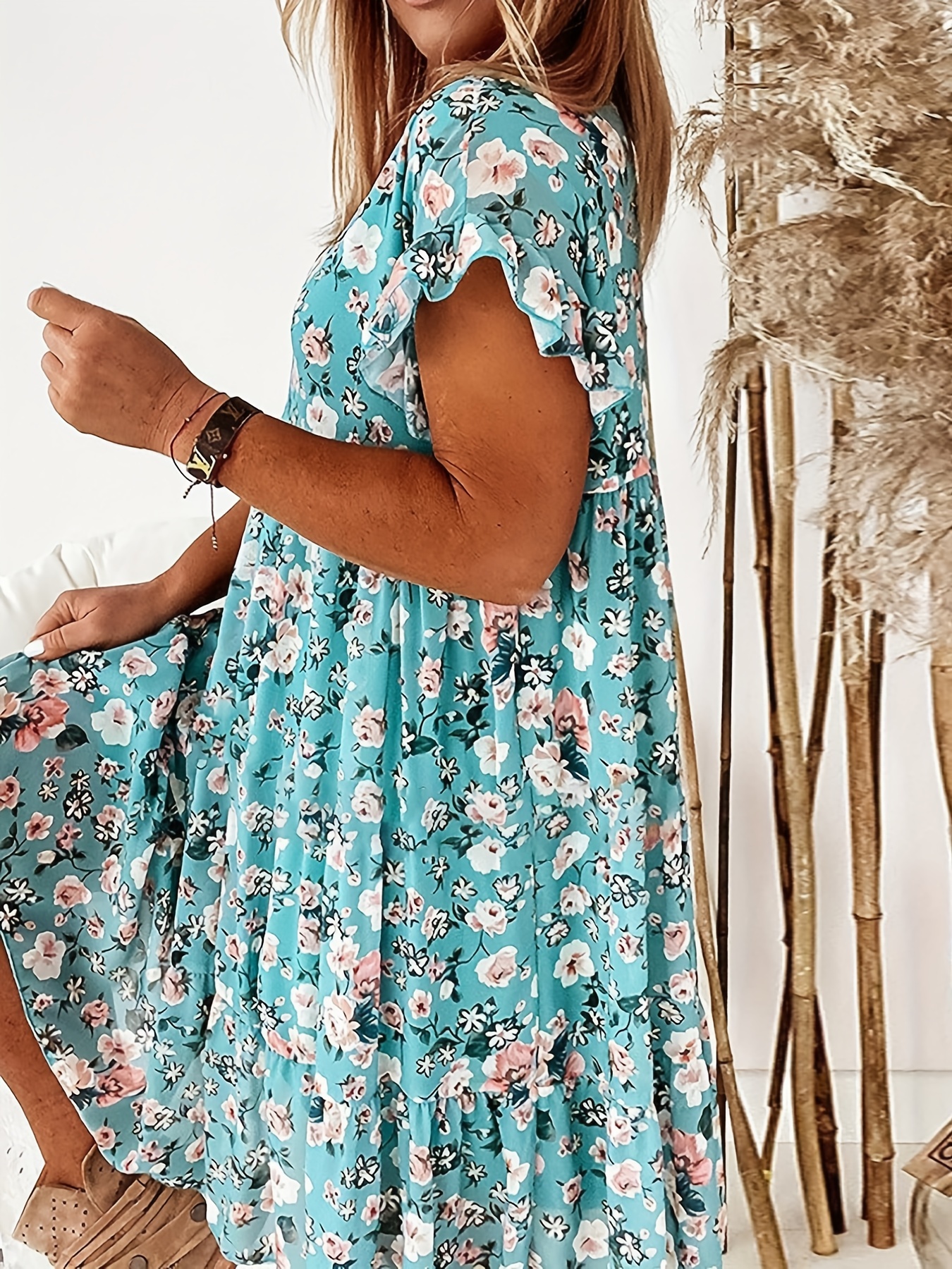 OPHPY Spring Dresses for Women 2023 Plus Size Floral Print Flowy