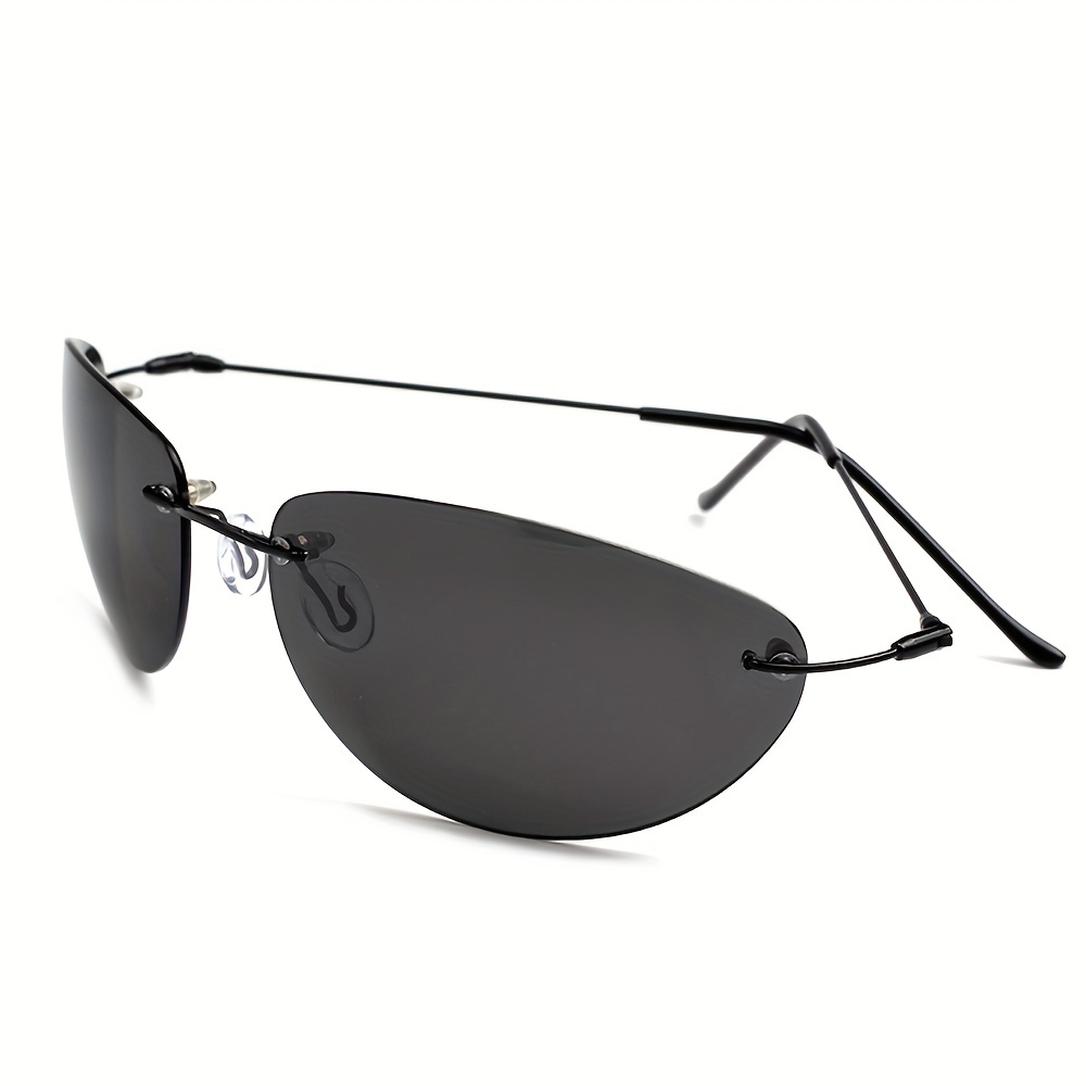 Trendy Cool Polarized Sunglasses Ultralight Rimless Metal Frame Driving Sunglasses  Men Women Sports Accessories - Jewelry & Accessories - Temu