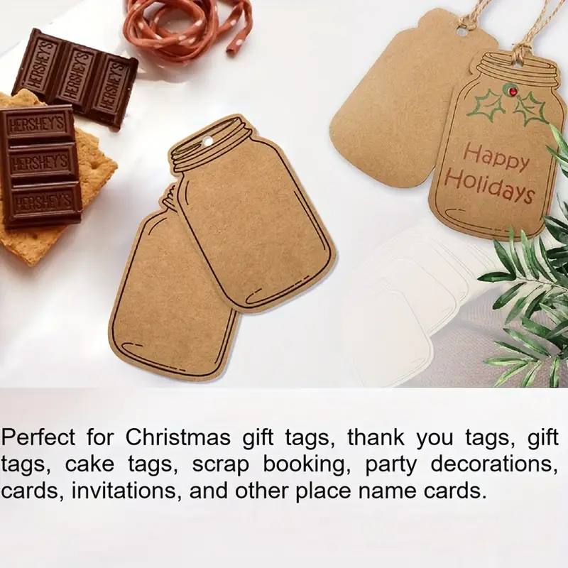 Mason Jar Shaped Tags Brown Kraft Paper Gift Tags Natural - Temu