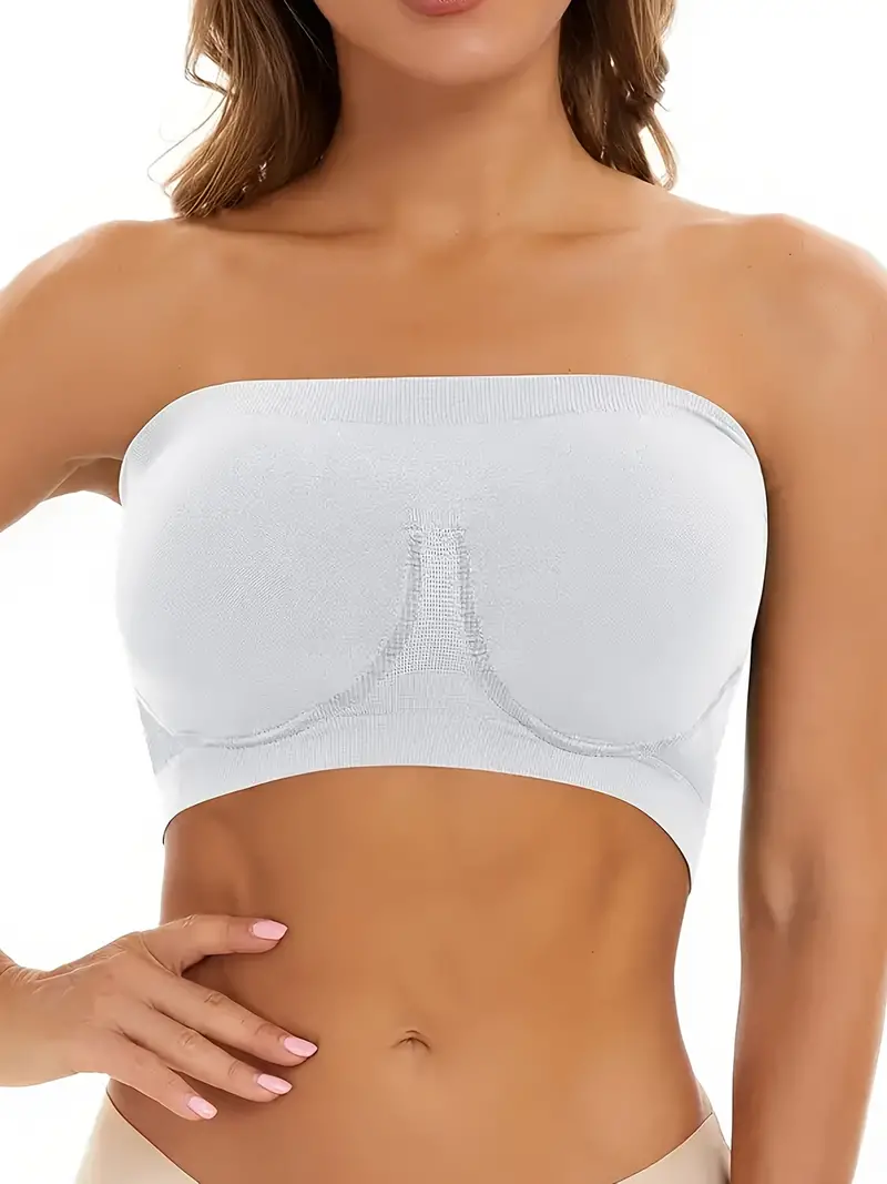 ANGOOL Strapless Bra for Women Padded Non-Slip Silicone Bandeau Bra  Seamless Comfort Wirefree Tube Top : : Clothing, Shoes &  Accessories