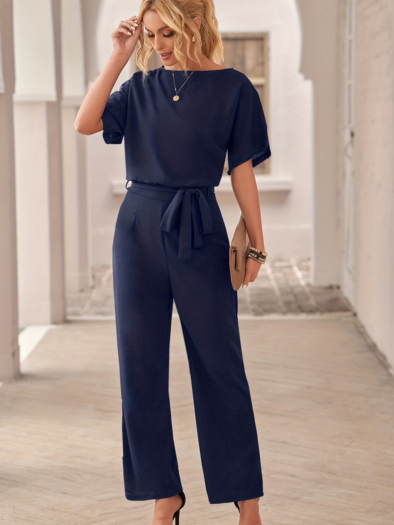 Daytrip Knit Jogger Jumpsuit - Women's Rompers/Jumpsuits in Navy | Buckle
