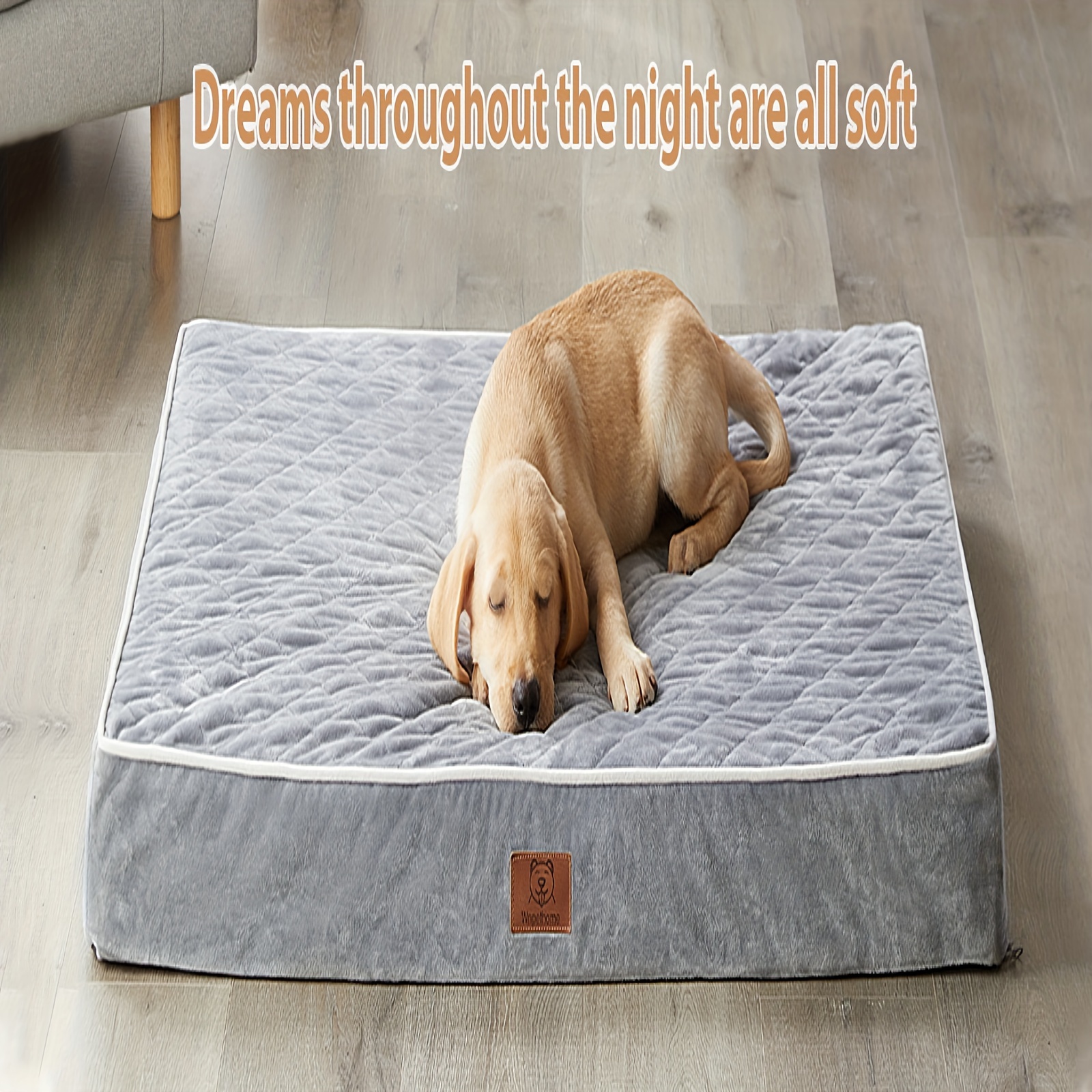 EMPSIGN Tapete para cama de perro con estilo reversible (fresco y cálido),  forro resistente al agua, funda extraíble lavable a máquina, soporte firme