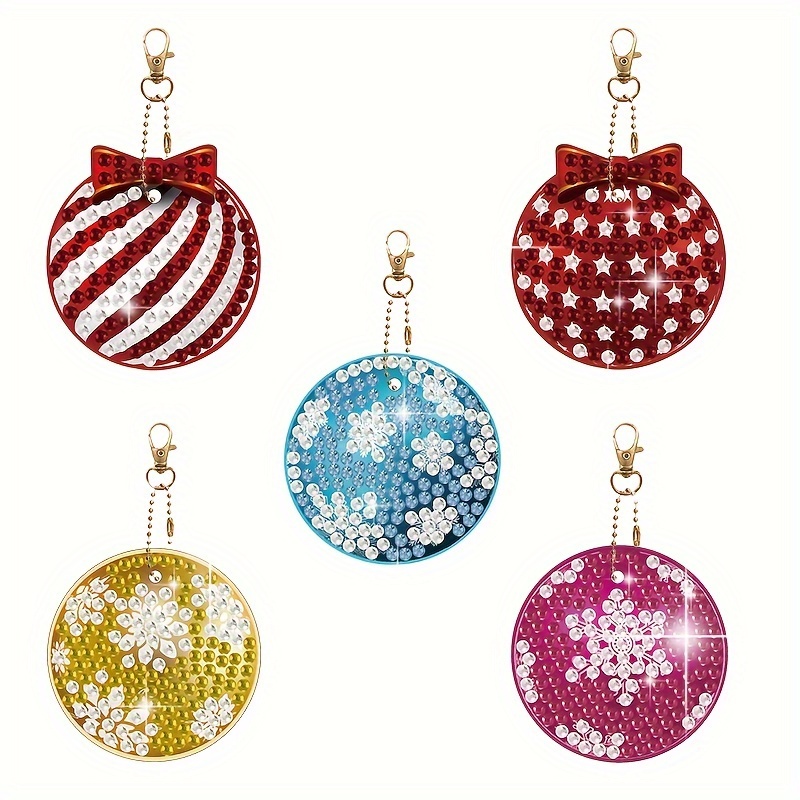 5 Pezzi Fai-da-te Natale Colorful Ball Diamond Painting Kit Portachiavi  Diamond Painting Ornaments Handmade Paste Drill Double Sided Art Keychain  Natale Colorful Ball Keychain Home Garden Decorations Party Supplies Diamond  Painting Keychain