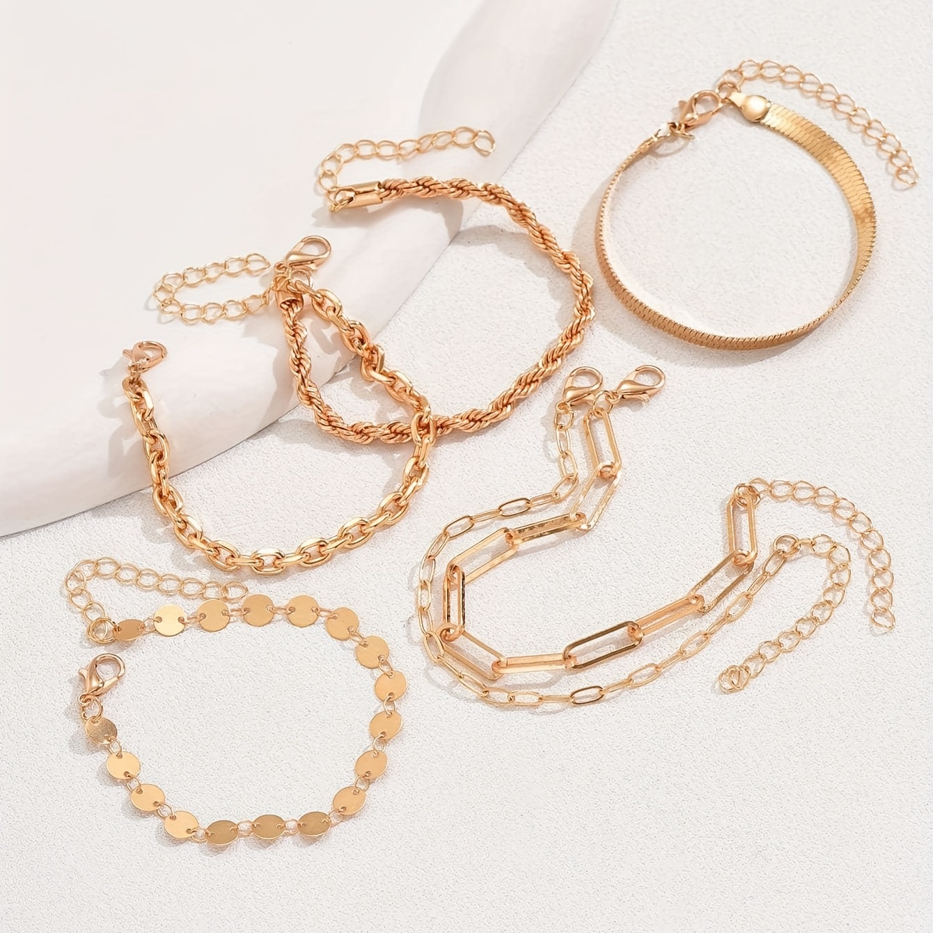 Vintage Multilayer Chain Bracelet Set Women's Geometric Gift