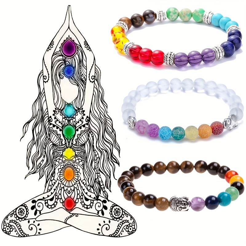 Classic 7 Chakra Beads Bracelet Natural Stone Agates Bracelets Jewelry For  Men Women Balance Yoga Meditation Gift