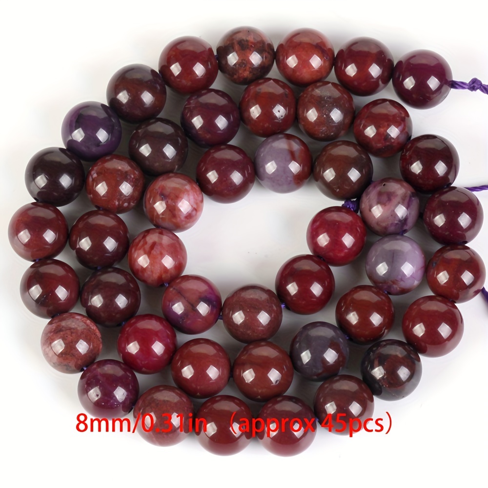 TEMU Asvrai U Sugilite Natural Stone Beads - Round Loose Spacer Beads For , Charm Bracelets & Necklaces - Sizes (4mm-10mm) With 15" Strand, Beads For Jewelry Making, Asvrai U