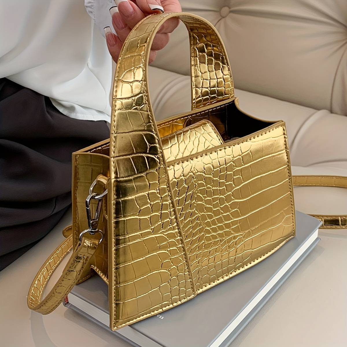 Simple Women's Bag Accessories Golden Chain Fabulous Metal - Temu