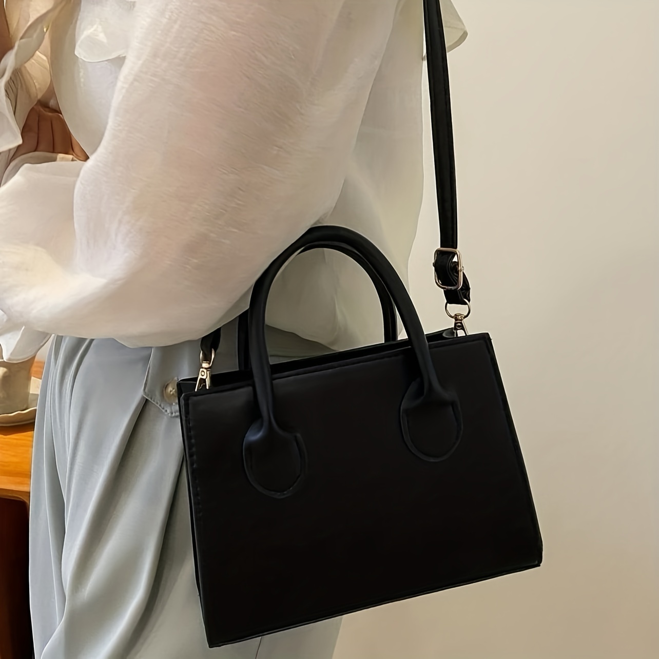 Mini Minimalist Double Handle Square Bag