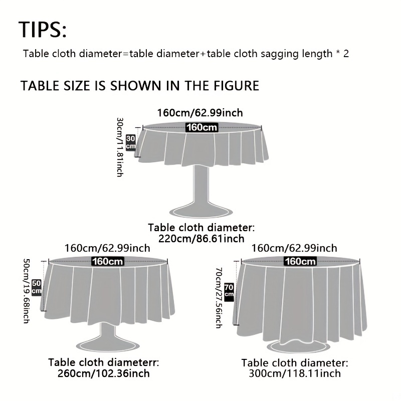 Plain Stain Resistant Tablecloth Washable Polyester Table Cover