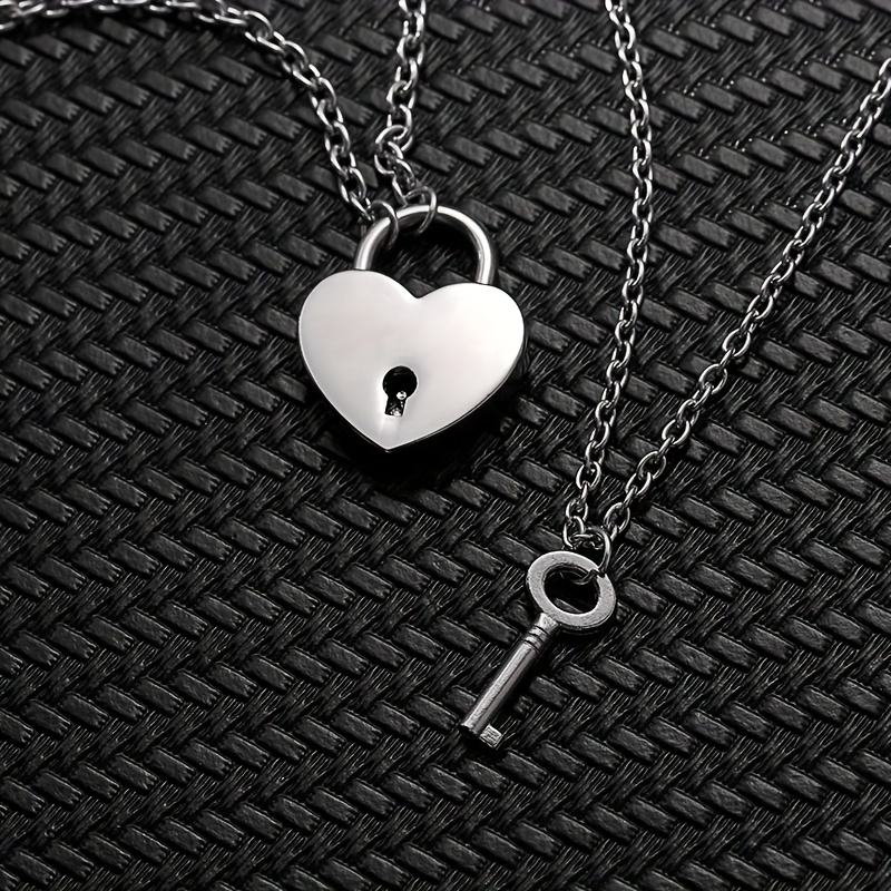 Layered Heart Lock Necklace - Nissa Jewelry