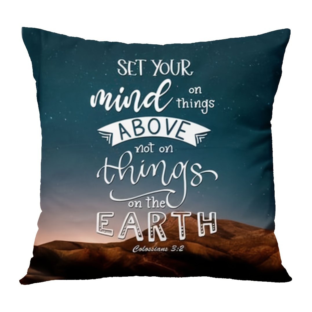 Inspirational Bible Quotes Throw Pillows 18x18 Set 