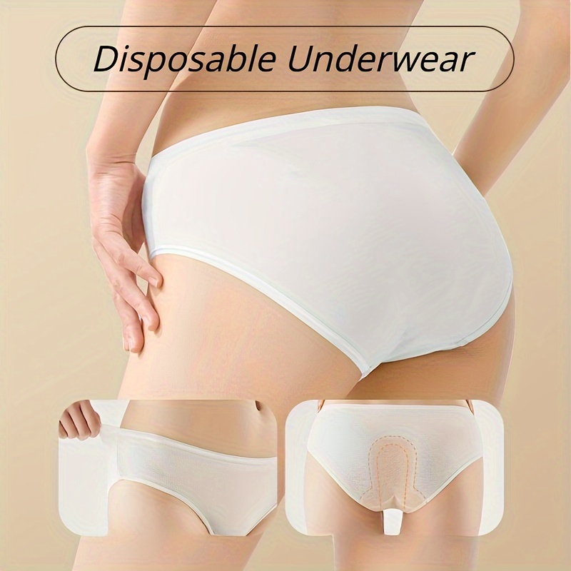 7 Pcs Women's Disposable Underwear, Women's Underwear Travel Disposable  Shorts Pure Female Underwear For Travel Outdoor Trip Menstrual Period  Postpartum Supplies