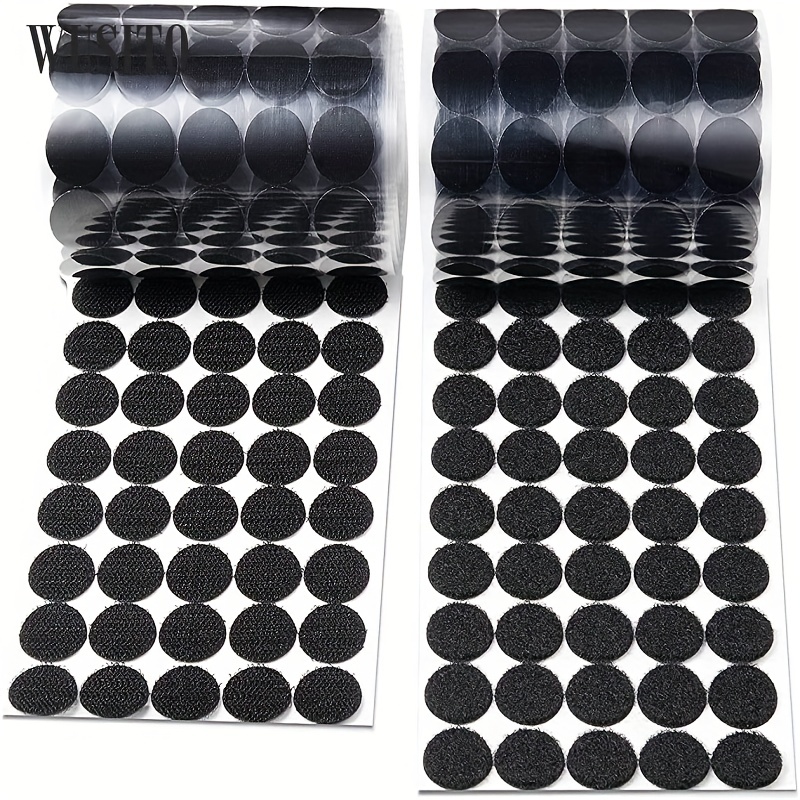  Self Adhesive Dots, Strong Adhesive 400pcs(200 Pairs) 0.59  inch Diameter Sticky Back Hook Nylon,Loop Strips with Waterproof Sticky  Glue Tapes for Classroom, Office, Home(Black) : Arts, Crafts & Sewing