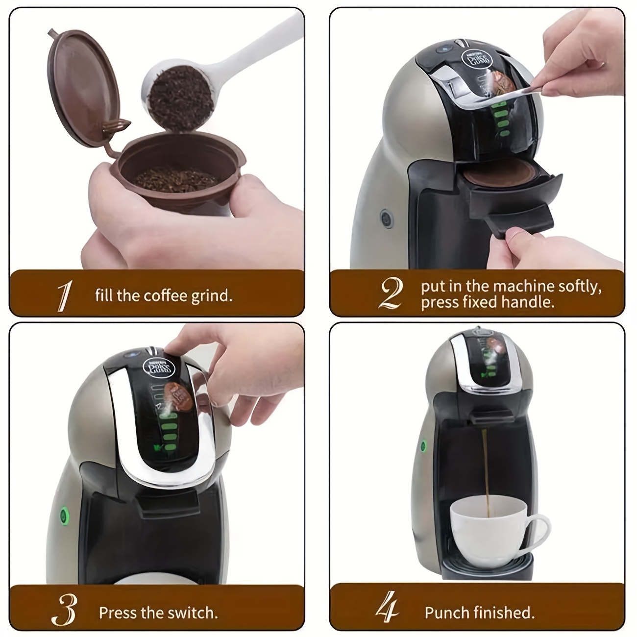 Reusable Coffee Capsule For Nescafe Dolce Gusto Machine Refillable Coffee  Capsule Filter Cup Kit