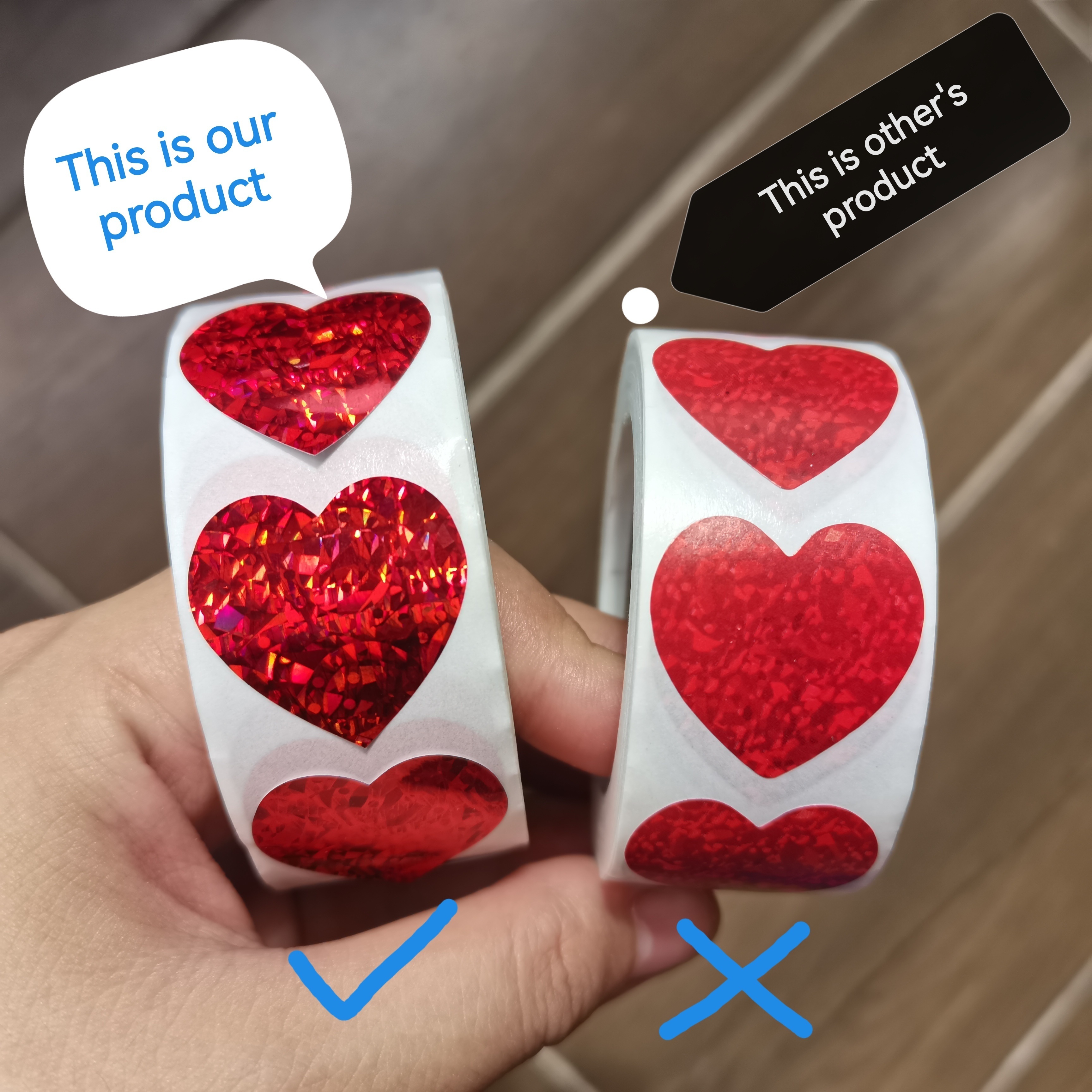 High Quality Heart Shape Of Super Flash Red Stickers Seal Label Label  Sticker Valentine's Day Wedding Gifts Decoration Stationery Sticker - Temu  United Arab Emirates