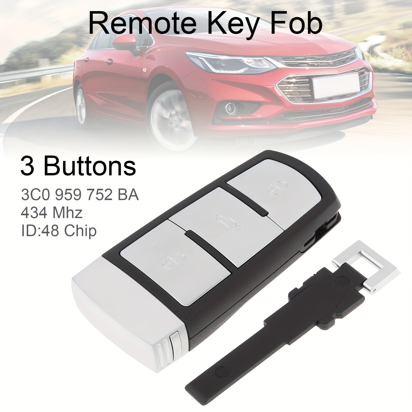 3 Tasten Keyless Uncut Flip Smart Remote Key Fob Passend Für