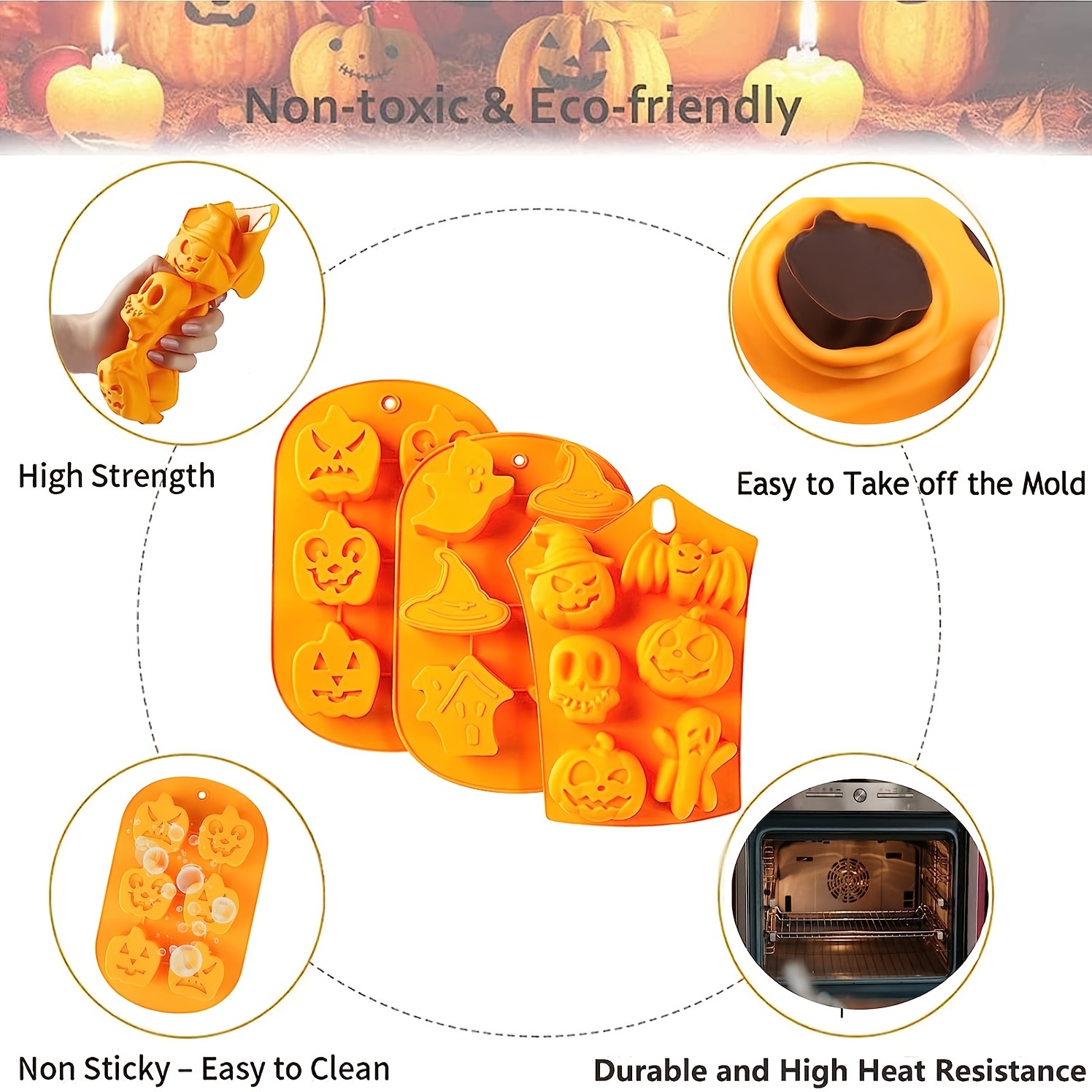  Creative 3D Skull Halloween Bakeware, 6 Grids Haunted Skull  Cakelet Pan, Non-Stick Handmade Soap Molds Chocolate Jelly Fondant Cake  Baking Mold Ice Cube Maker for Party Decor Gift: Home & Kitchen