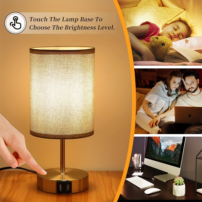 Luxurious And Simple Square Led Desk Lamp Usb Charged Three - Temu