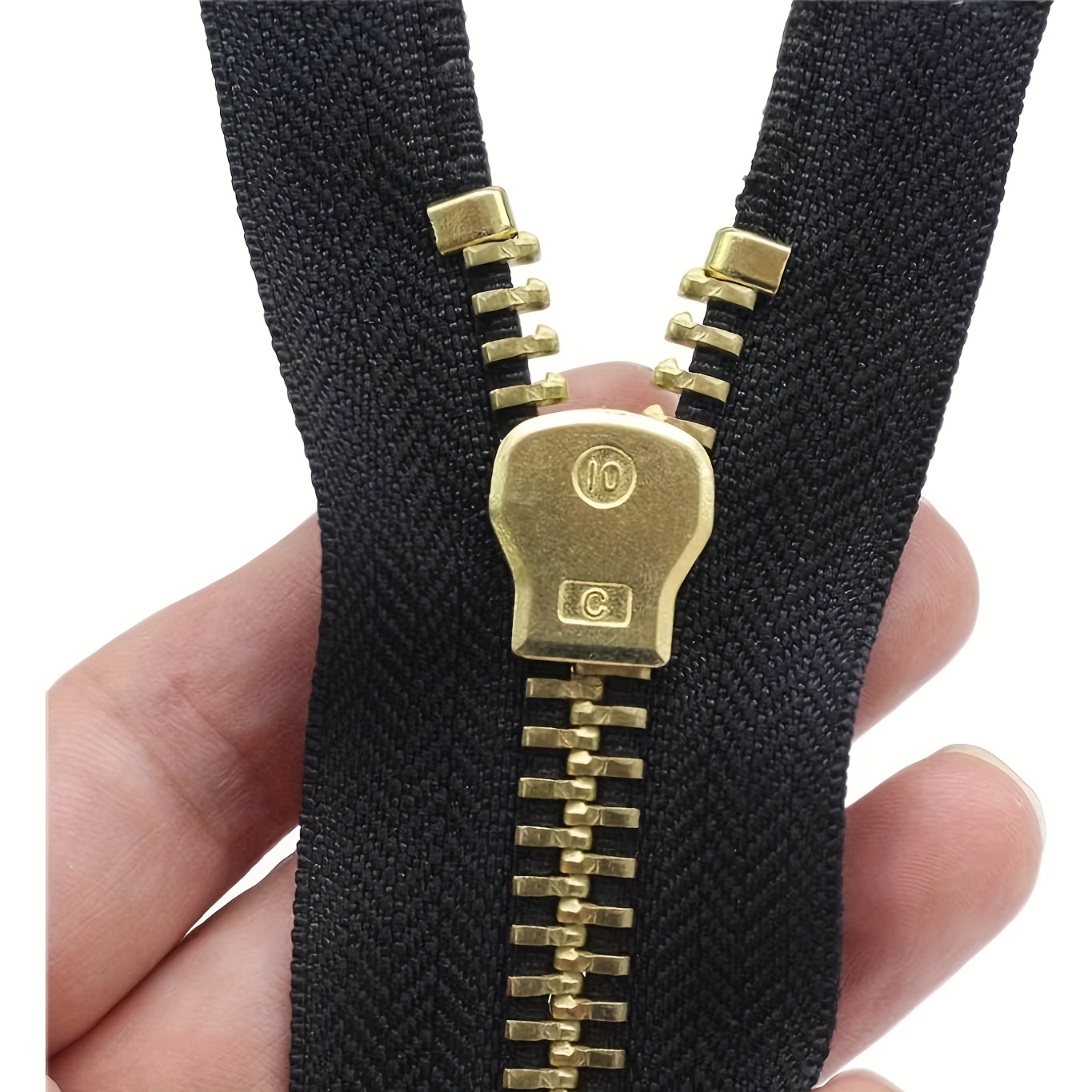 2Pcs #5 24 Inch Zippers For Jackets Sewing Coats Crafts Brass Separating  Jacke