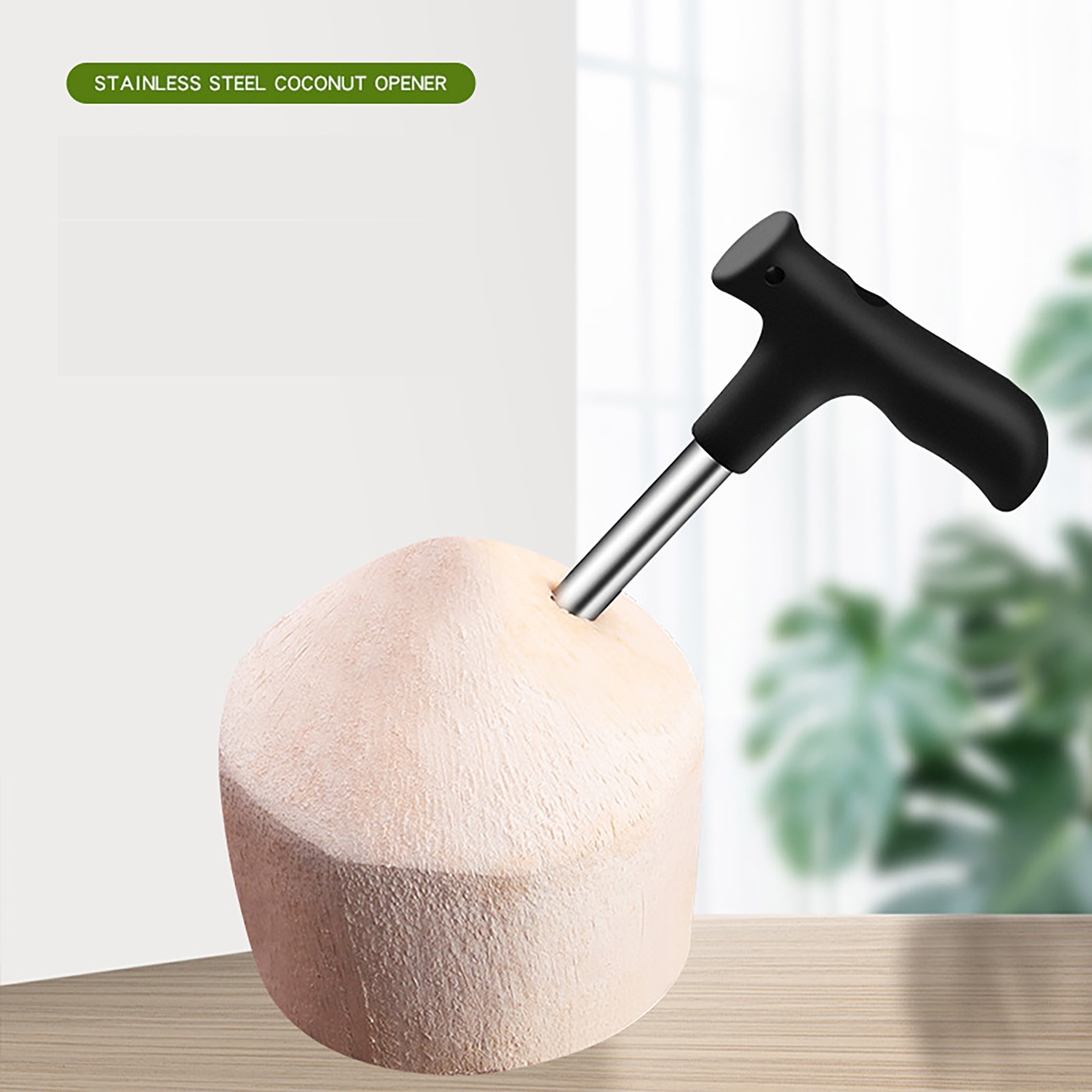 coconut opener fruit drill hole stainless