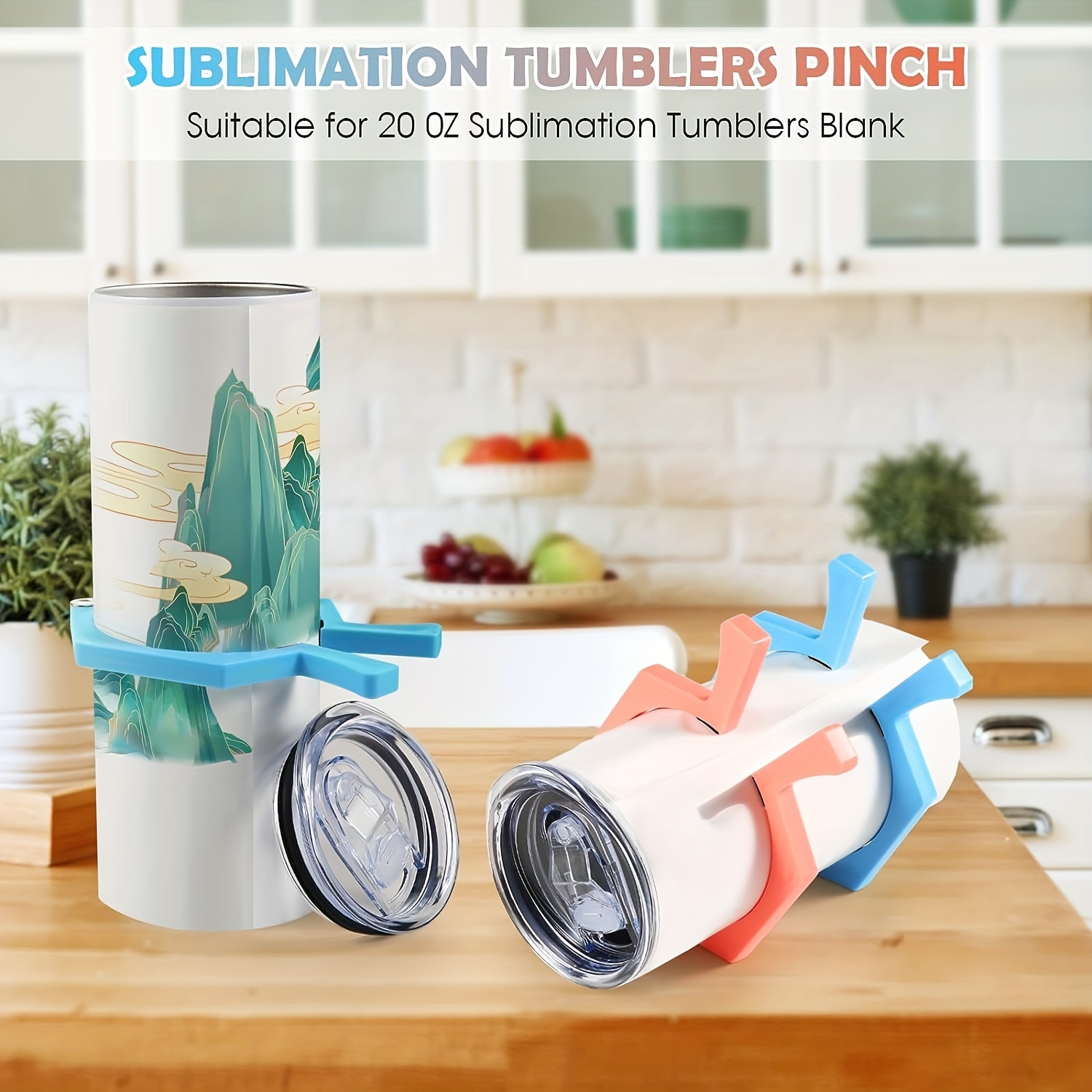 Sublimation Tumblers Pinch,Pinch Perfect Tumbler Clamp Clip for 20 Oz  Sublimation Blanks Tumblers Pinch Perfect Clamp for Sublimation Paper and  Glass