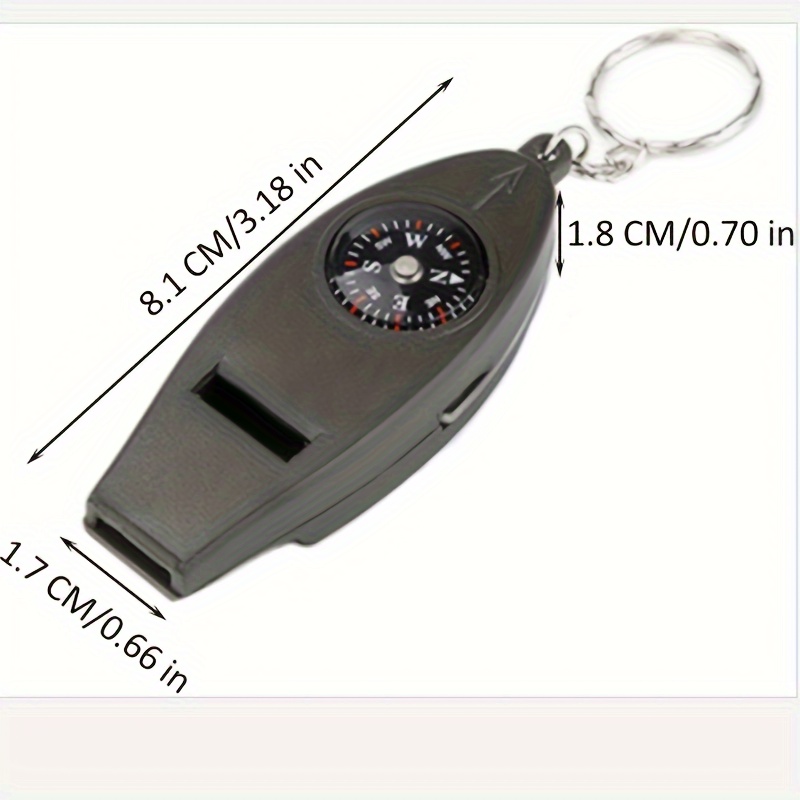 Black Lightweight Mini Outdoor Camping Survival Thermometer Compass Key  Chain