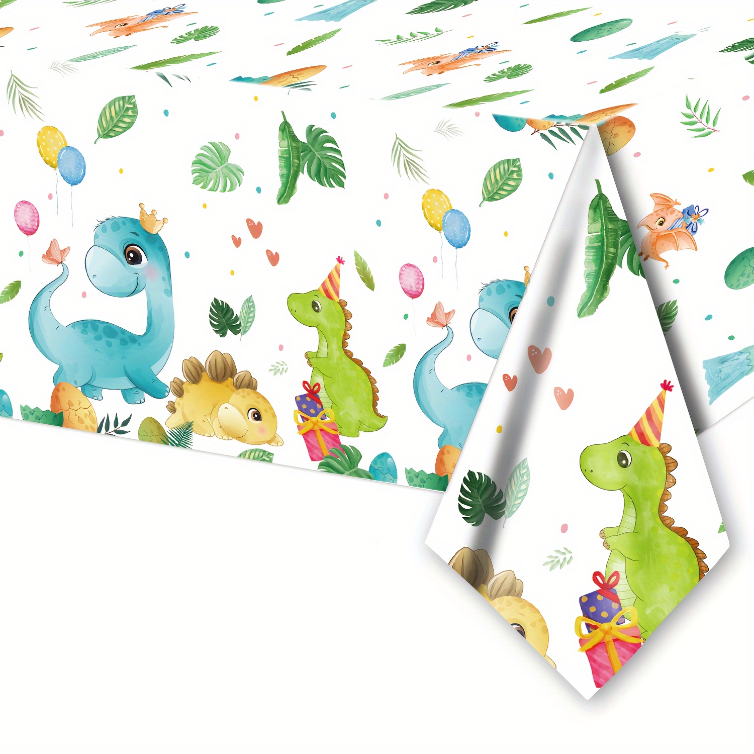 

1pc, Cute Dinosaur Tablecloth, Green 51 × 86.6-inch Dinosaur Party Supplies, Dinosaur Themed Birthday Party Decorations, Plastic Disposable Rectangular Dining Table Cover