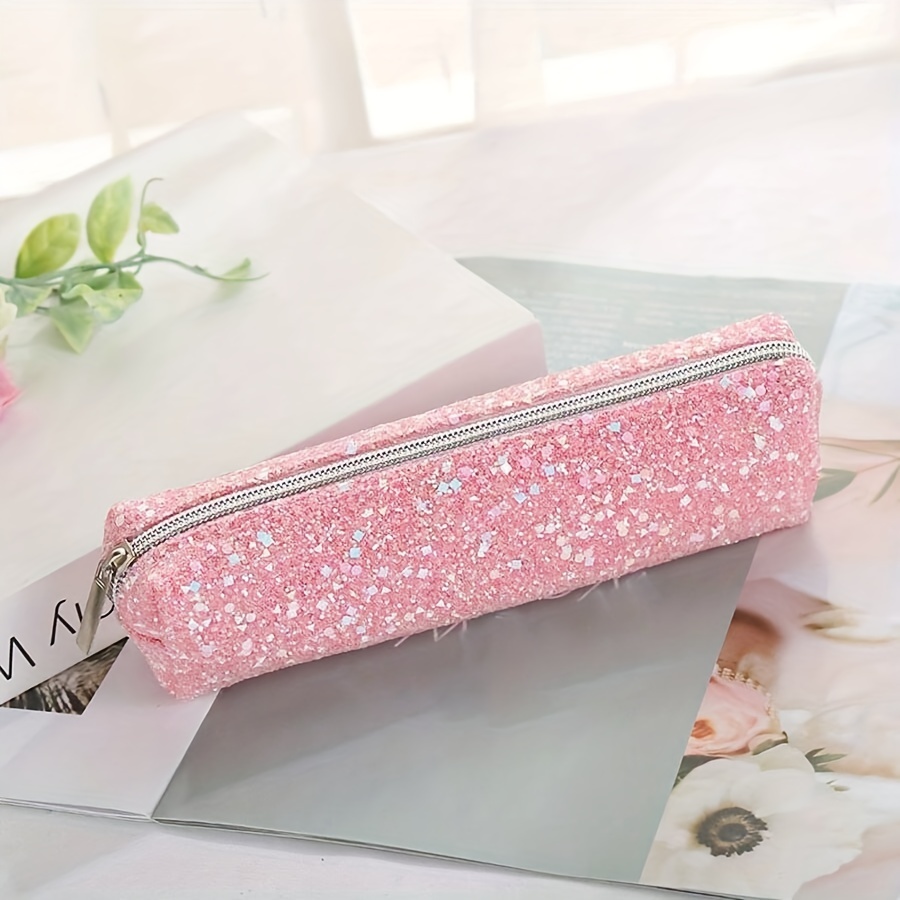 Multi layer Glitter Pencil Case With Zipper Bling Pencil - Temu