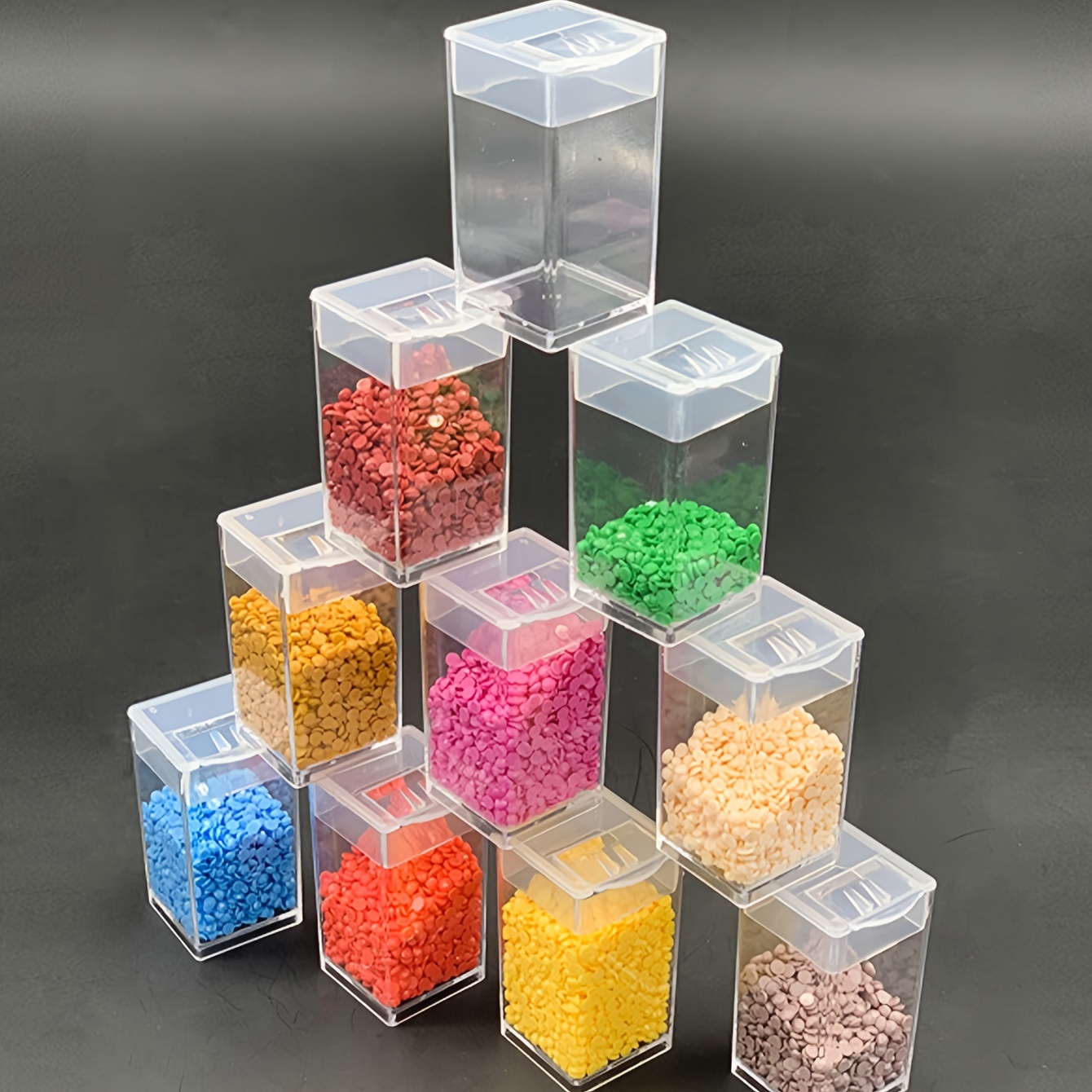 10Pcs/Pack Simple Style Small Square Bottles With Loose Beads Sub-Packaged  DIY Storage Boxes Jewelry Accessories