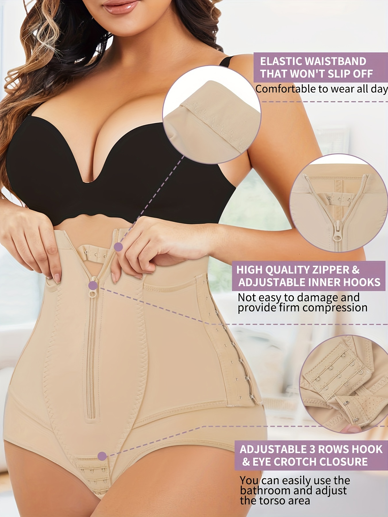 Women's Compression Shapewear | Tummy Control Hi-Waist Brief Panty with  Slimming Technology WPY019 (Nude, 2X)