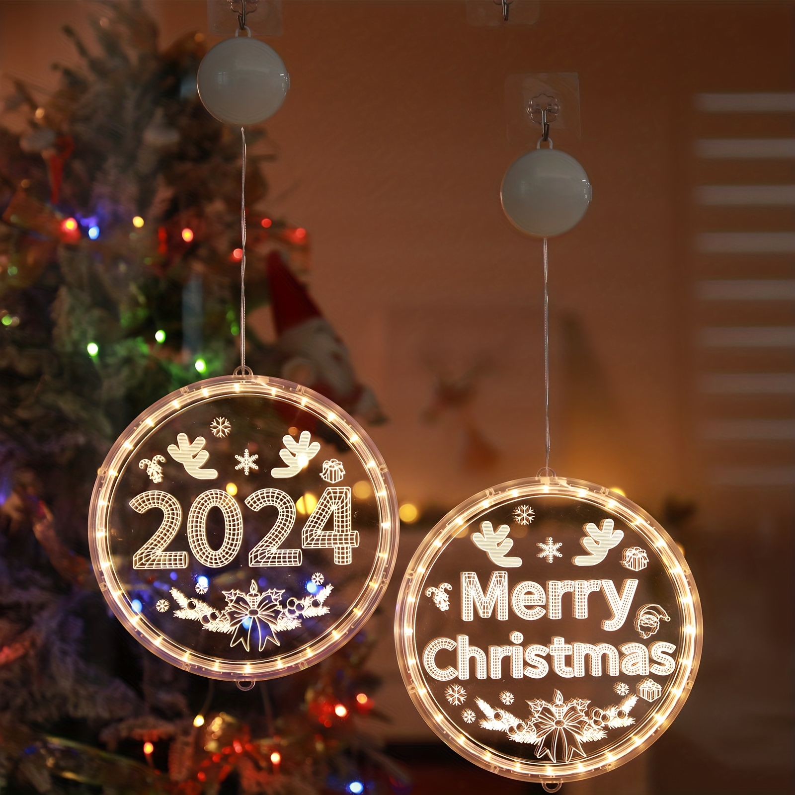 TRIXES Guirlandes lumineuses à LED de Noël pour la décoration d'intérieur -  à utiliser sur les arbres de Noël, les guirlandes lumineuses pour  fenêtres/rideaux de Noël - à piles : : Luminaires