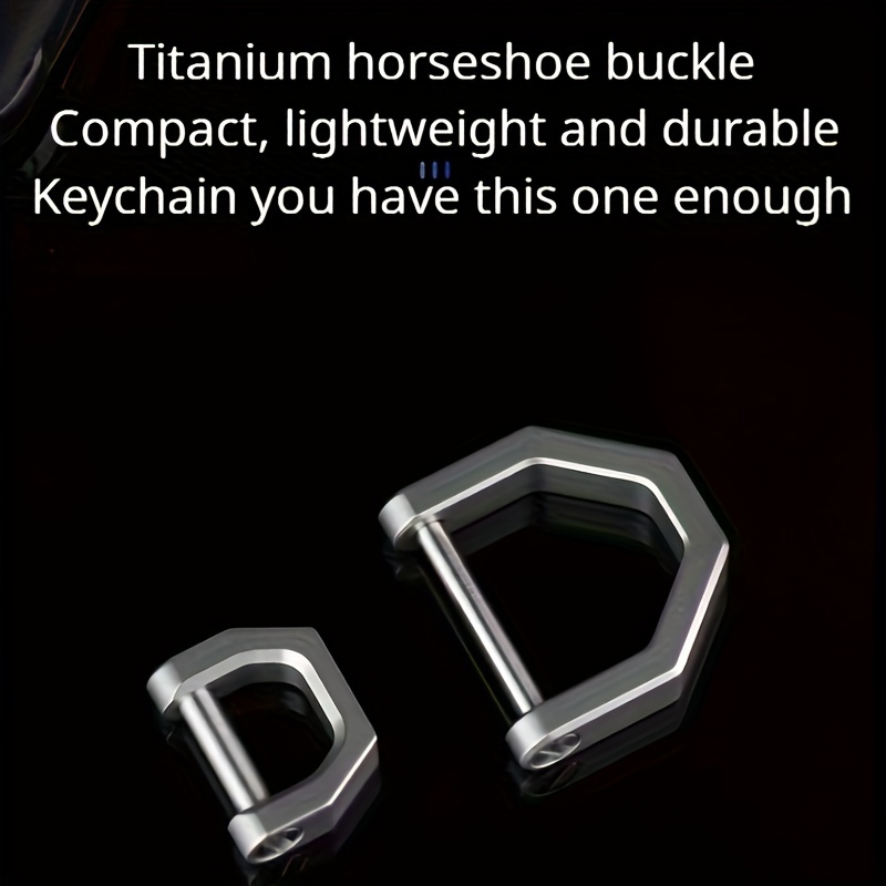 1pc Titanium Buckle, Alloy Keychain Key Ring, Outdoor Camping Hiking Accessories,Temu