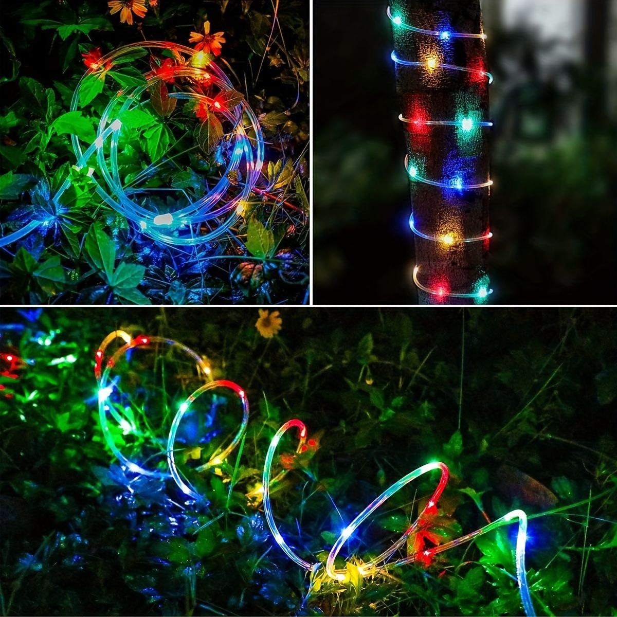 Dia 3MM Rope String Lights, 50M 500 LEDs Plug in 8 Modes Remote&Timer  Indoor Outdoor IP65 Waterproof Rope Fairy String Lights for Garden,  Patio,Landscape, Bedroom and More(Multicolor) 