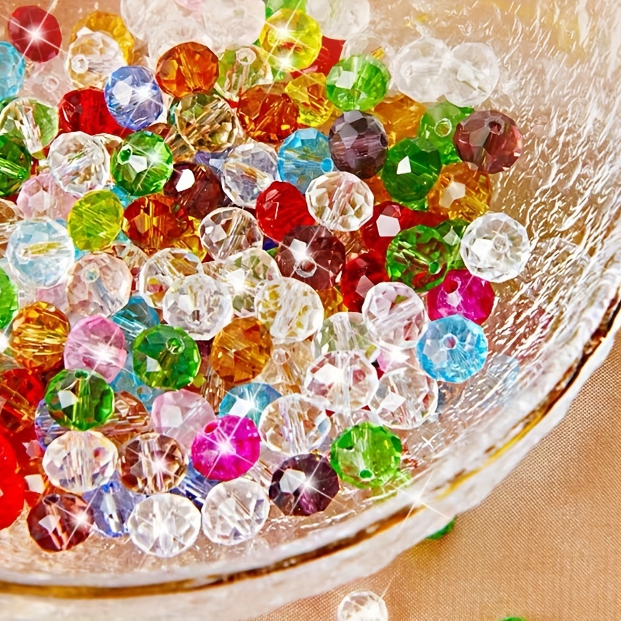 Flat Bead Colors Mixed Crystal Glass Beads Diy Jewelry - Temu