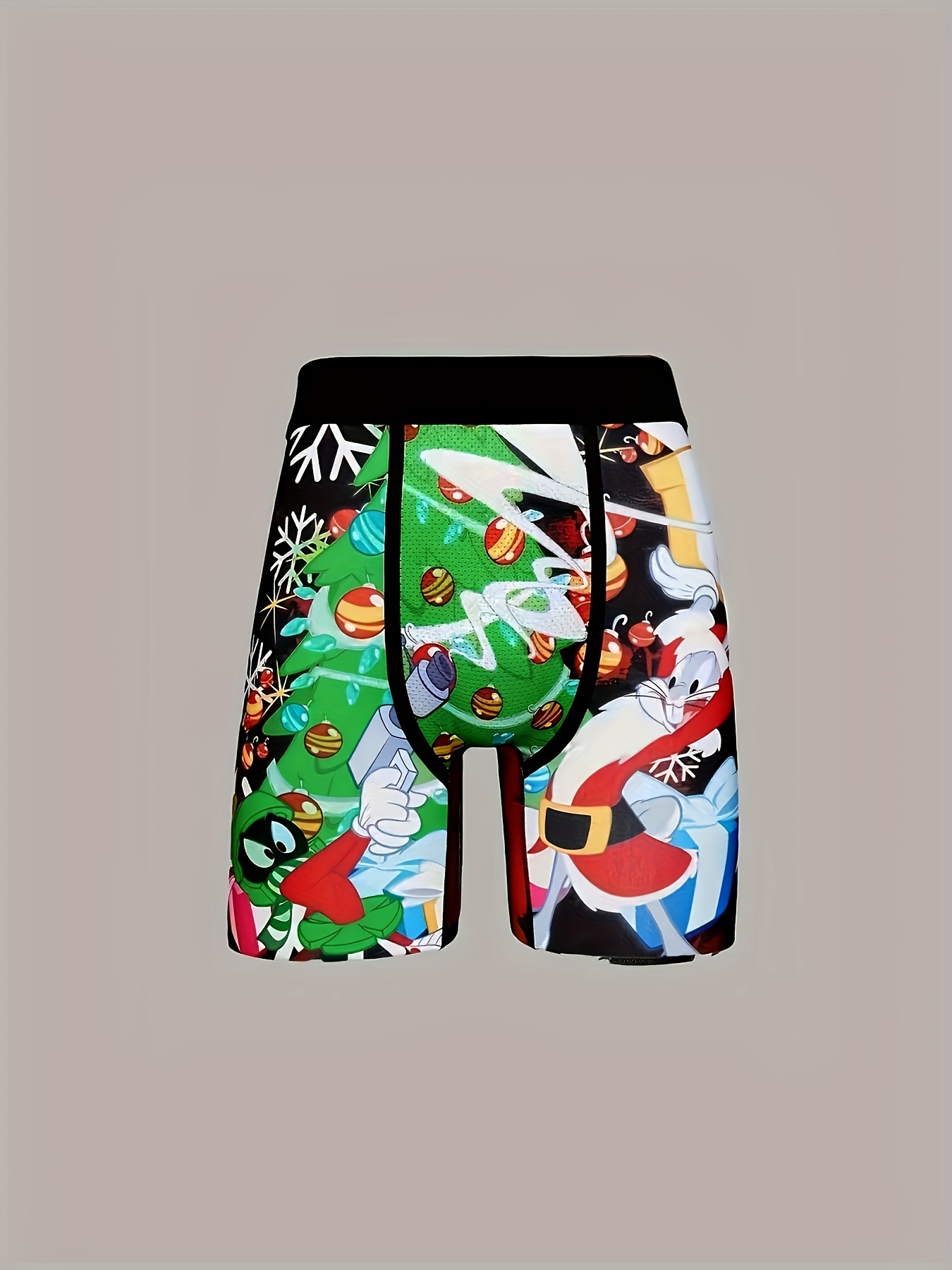 Men's Digital Print Novelty Funny Boxers Briefs, Breathable Comfy