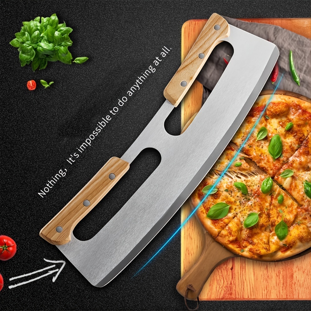 1pc Vegetable Chopper - Stainless Steel Rocker Knife for Lettuce