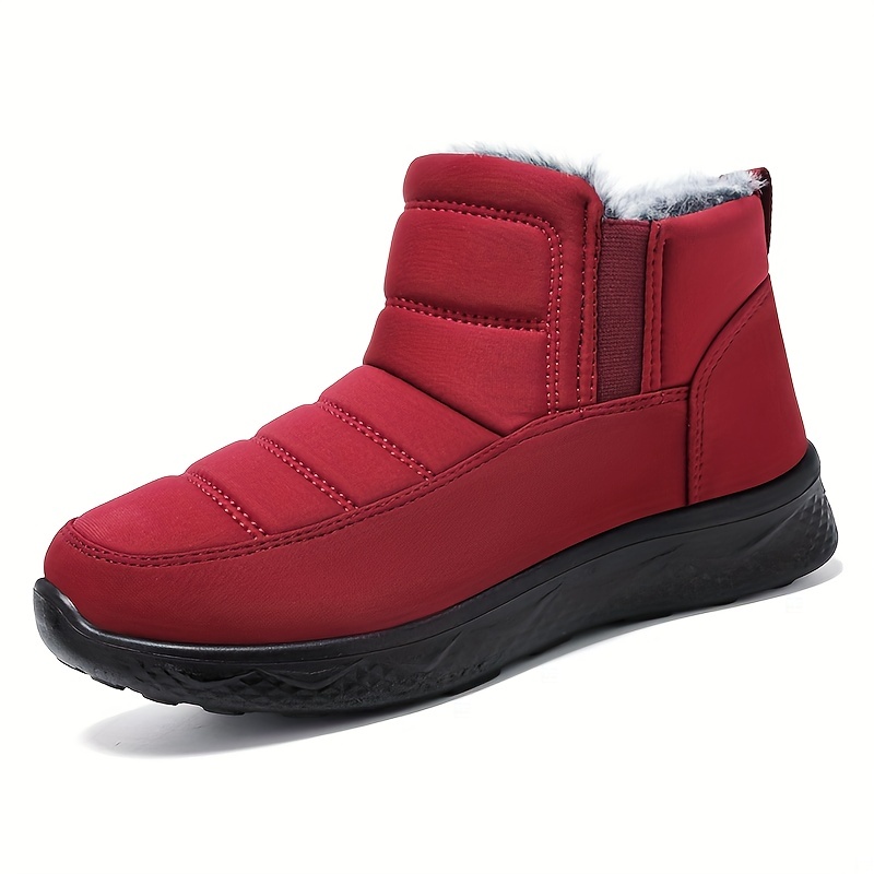 Waterproof soft sole slip on 2025 warm casual snow ankle boots