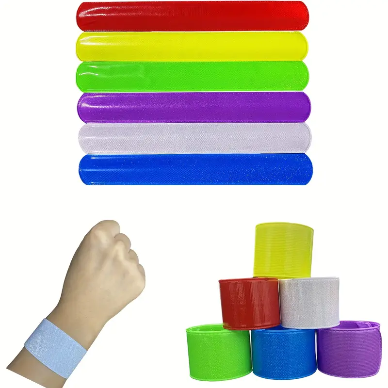 6 Farben Stern Fluoreszierende Reflex slap armbänder Slap - Temu