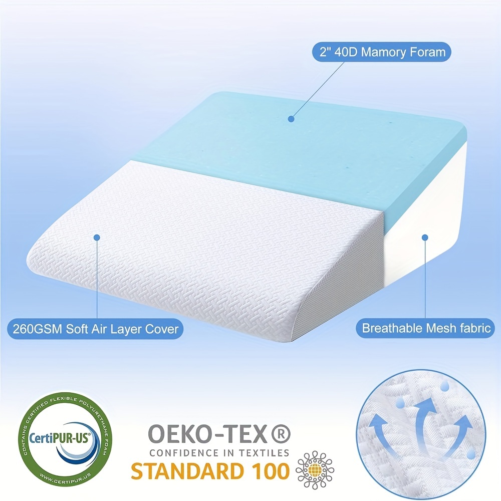 Bed Wedge Pillow For Sleeping Memory Foam Wedge Pillow For - Temu