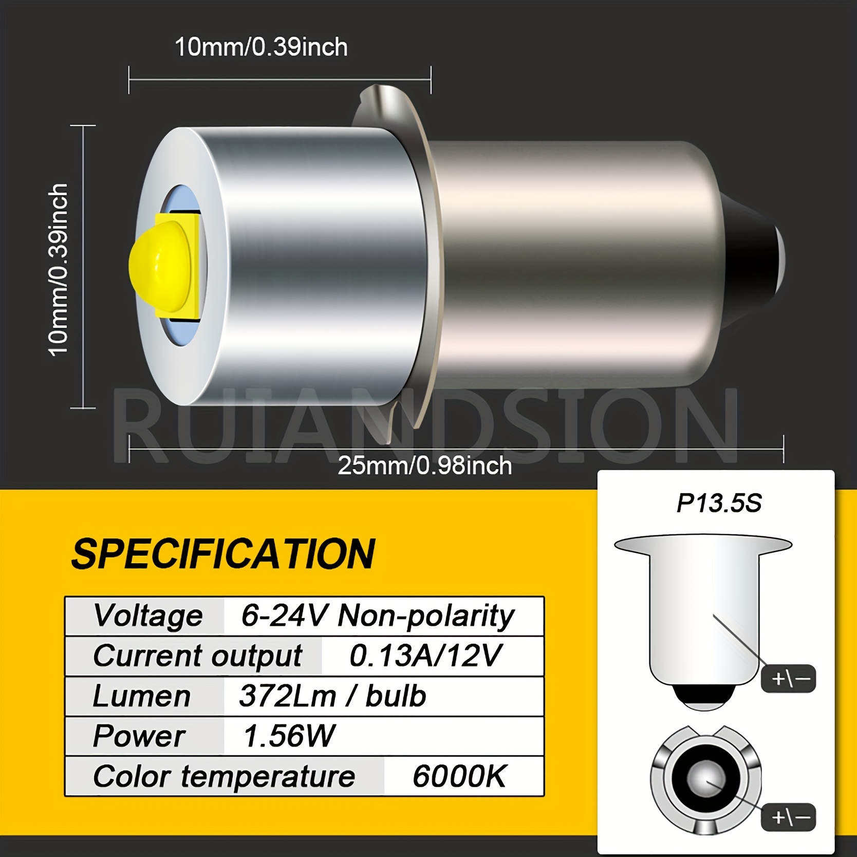 Ruiandsion E10 Upgrade Led Flashlight Bulbs 3v 4.5v 6v 12v - Temu