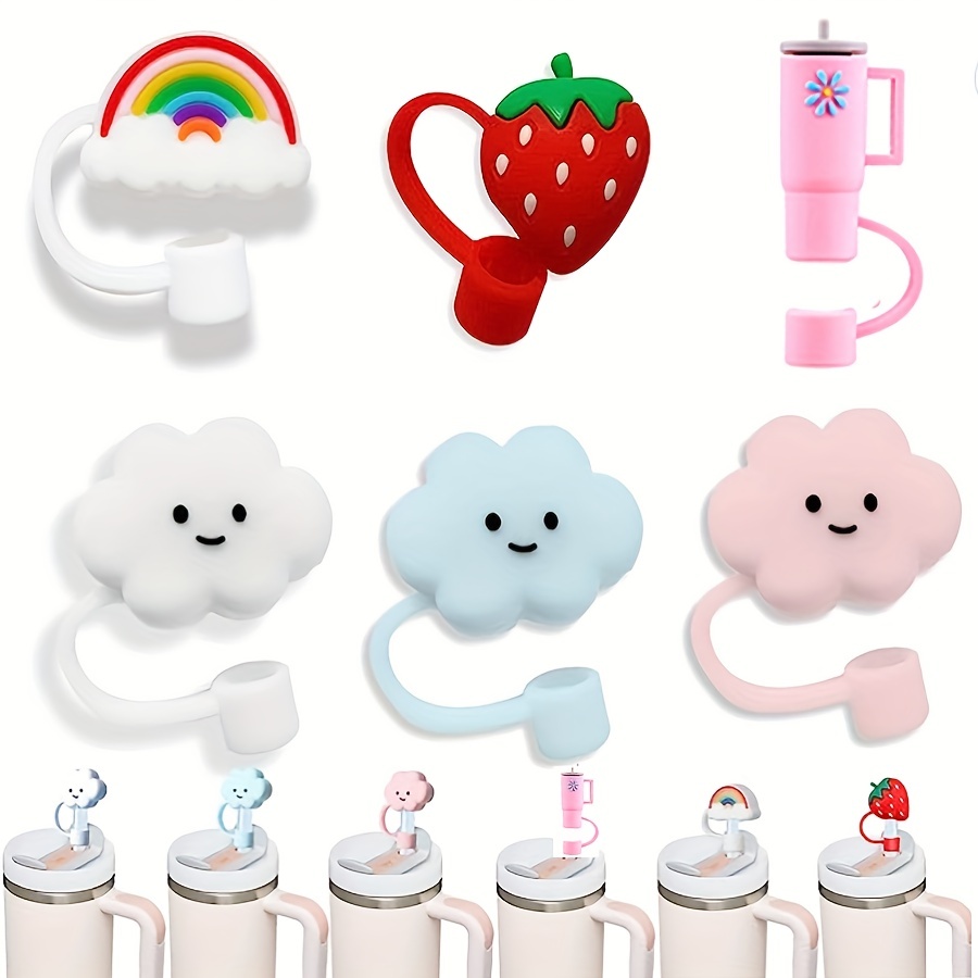 Cute White Cloud Straw Lid Silicone Straw Lid For Stanley - Temu