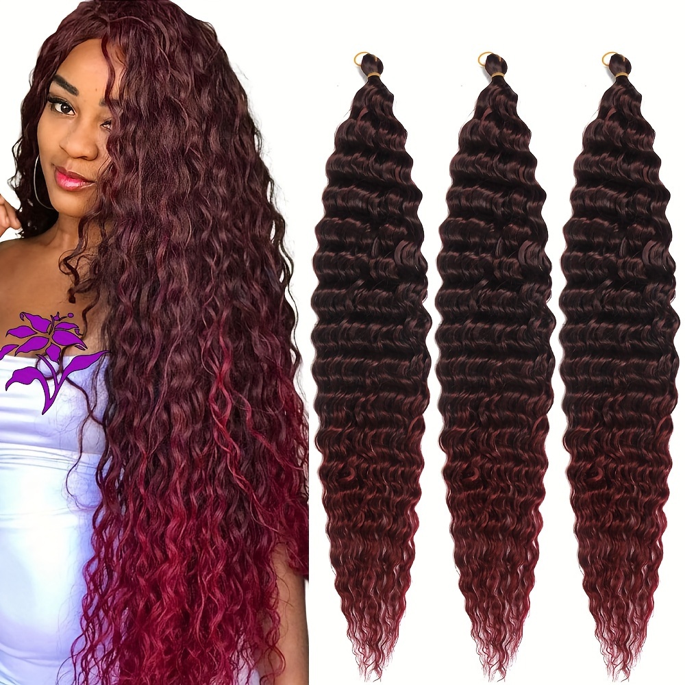 22/28 Ombre Deep Wave Twist Crochet Braids Synthetic Braiding Hair  Extensions