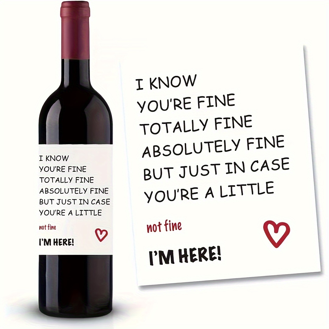 5pcs Funny Bottle Label Encouragement Gift Wine Bottle Stickers For Friends