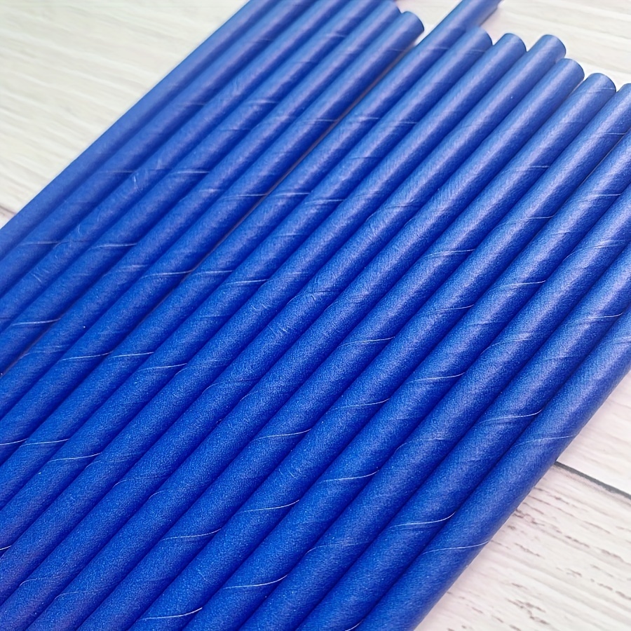 Solid Paper Straws: Light Blue