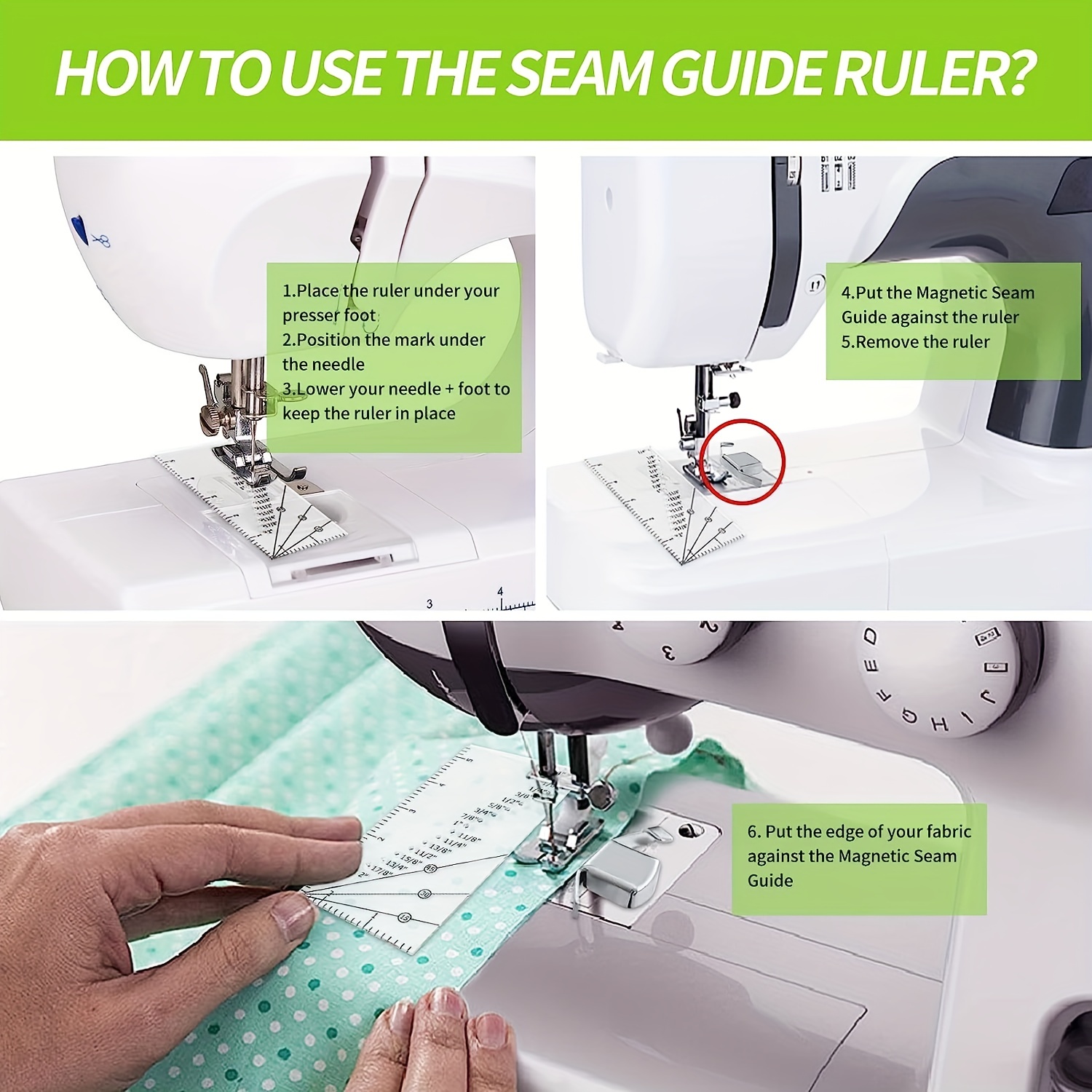 Magnetic Seam Guide Sewing Machine Seam Gauge Sewing Gauge - Temu
