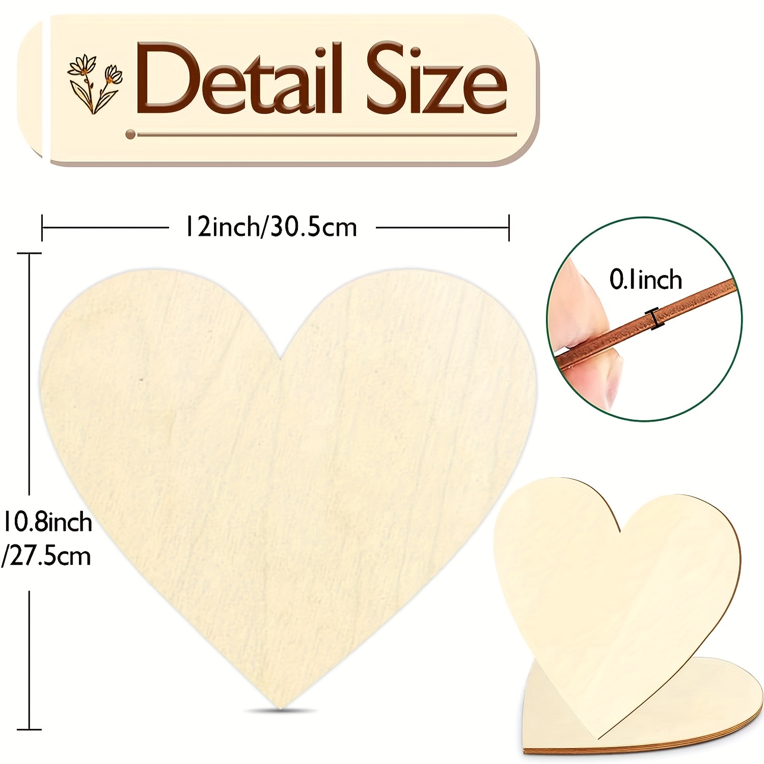 Wooden Hearts For Crafts, Diy Holiday Decor - Temu